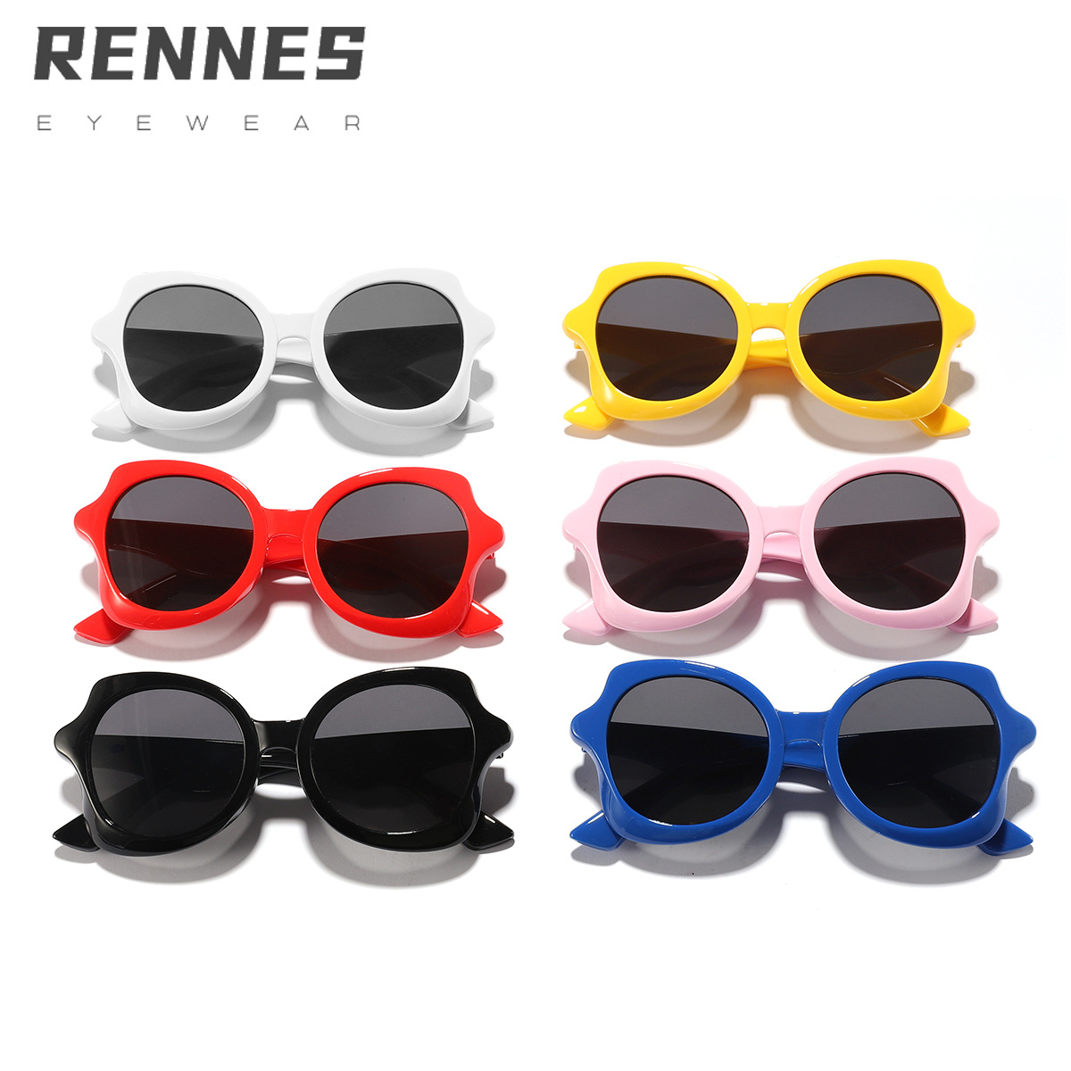 Nuevas gafas de sol para exteriores de color caramelo irregular transfronterizo para niños