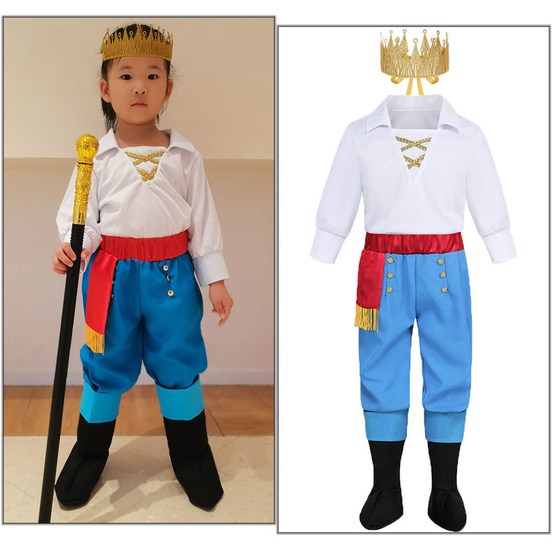 Ins Halloween Children's Day role-playing little mermaid princess children's Prince Alec performance clothing Eric