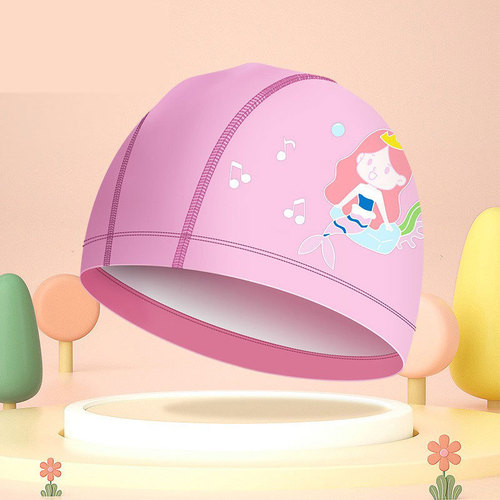 New children's swimming cap waterproof hair care comfortable non-stretching PU coating swimming cap cartoon swimming cap swimming equipment