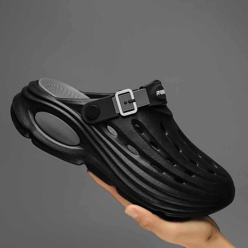 Primavera y verano 2025 hombres transpirables y cómodos a juego de colores tendencia moda casual todos los días zapatos con agujeros para hombres