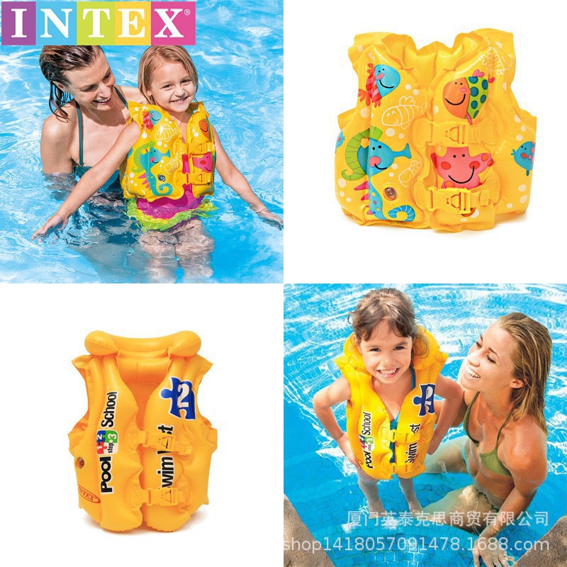 Intex trajes de baño inflables chaleco salvavidas para niños equipo de natación ayuda de natación brazo PVC agua al por mayor image 2