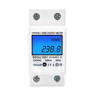 DDSU1897 2P电表英文 单相导轨式电能表多功能仪表220V23智能