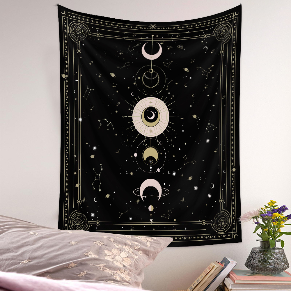 Bohemian Style Psychedelic Moon Phase Diagram Tapestry Wholesale Nihaojewelry display picture 11