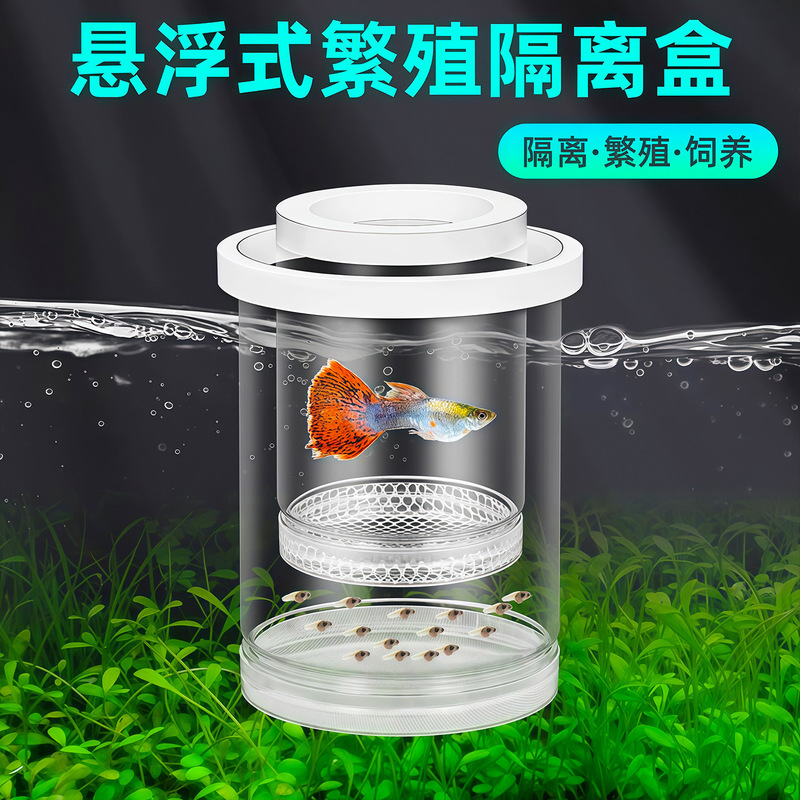 Fish tank isolation box, guppy breeding box, female guppy spawning box, small fish tank internal tube for fish spawning and hatching