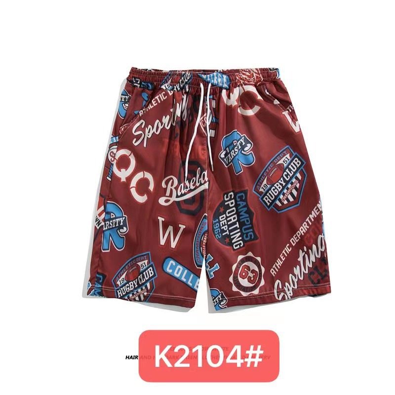 Pantalones de playa de los hombres retro de la pareja Vacaciones de aguas termales anti-vergüenza quinto pantalones ropa exterior pantalones cortos de playa de verano hombres