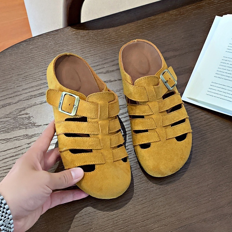 Zapatos de jaula de cerdo Bocken mujeres 2026 con un pie de calzado hueco con cabeza de bolsa de medio zapatillas de moda de alta calidad