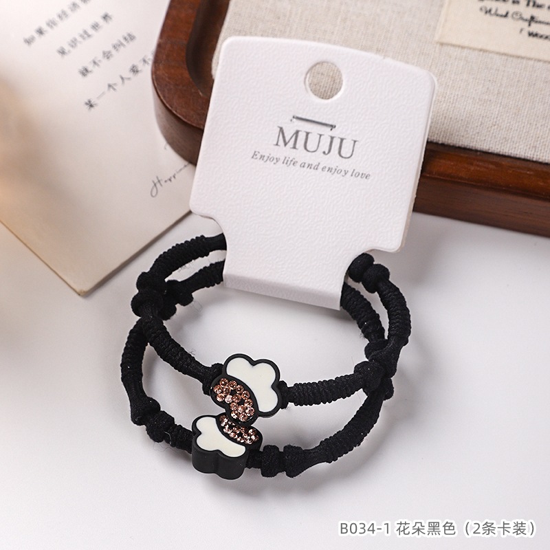 [Carga de tarjeta] sensación de alto nivel coreano de cabello de código de barras de moda de alta elasticidad de cabello anillo de cabello correa de cola de caballo