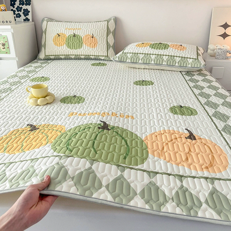 2025 новый латексный коврик набор из трех частей водяной машины мойка кровати для одного общежития ледяной шелк прохладный стол для кондиционирования воздуха летом