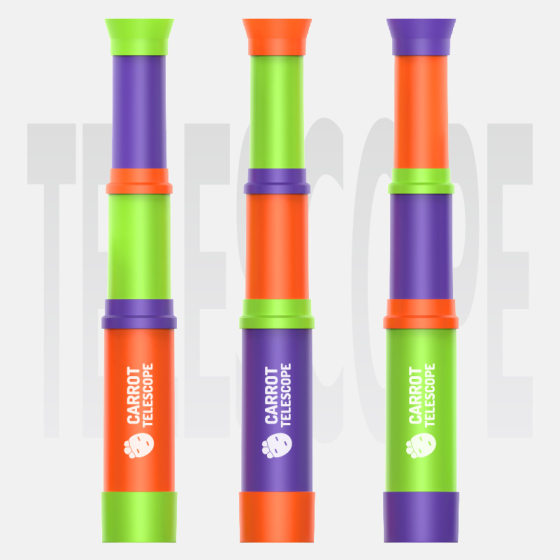 Tiktok new radish telescope 8 Times single tube 3-section telescopic adjustable focus children's educational science and education boys and girls toys
