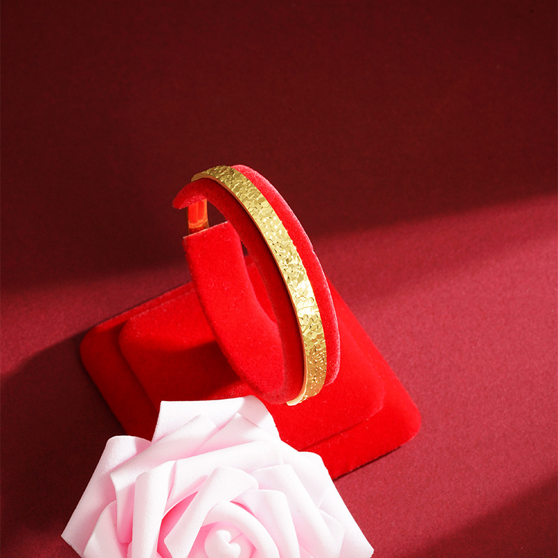 No se desvanece durante mucho tiempo, brazalete de hielo roto, sentido avanzado para damas, brazalete de oro de arena vietnamita, simulación de latón, joyería explosiva en vivo