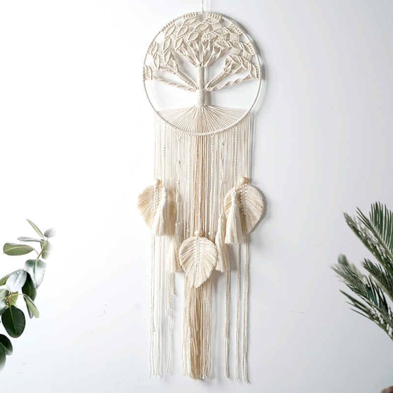 Hand-Woven Tapestry Bohemian Bedside Decorative Tapestry Tree of Life Tassel Shop Dream Net Background Wall Hanging