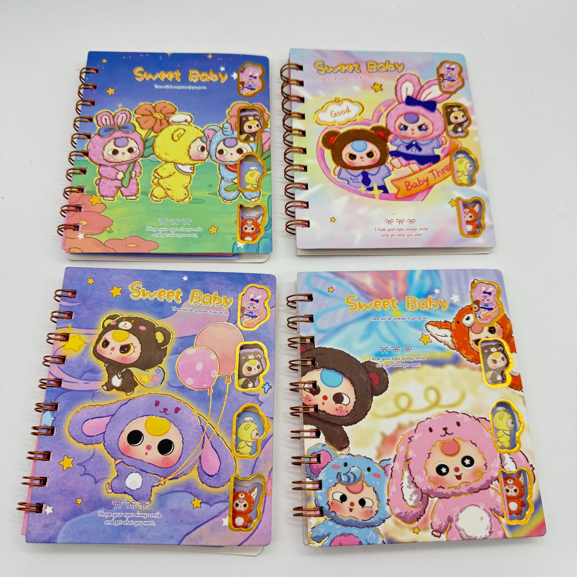 Cuaderno Clasificador con Espiral A6 con Detalles Dorados y Divisores