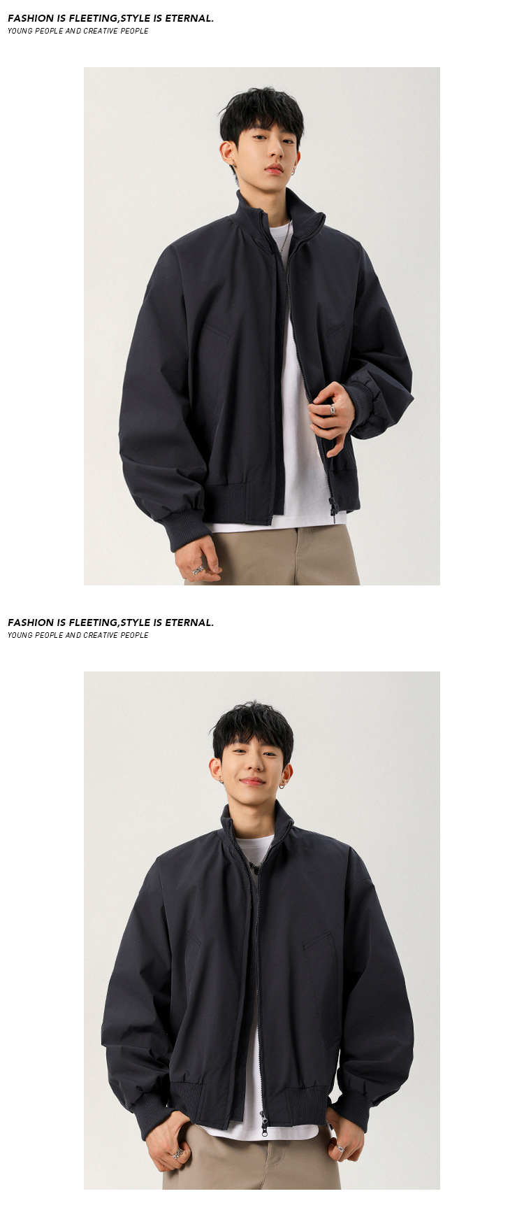 Men's American Retro Pilot Denim Jacket Minimalist Style Loose_voghion.com