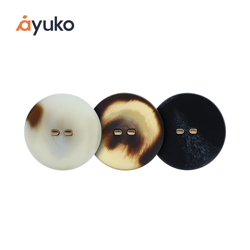 Ayuko Autumn and Winter Popular Pattern Resin Buttons Retro Casual Sweater Buttons Hand-Sewn Clothing Accessories