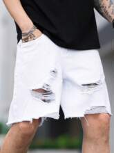 K 65816 Ripped Loose Denim Capris �ƶ�����ţ����ֿ�
