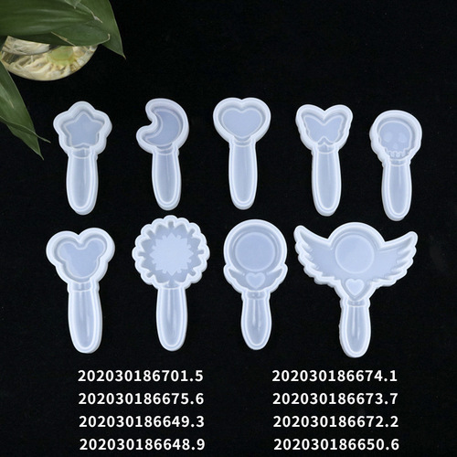 diy crystal glue different shapes little magic fairy mirror silicone mold making table toy magic wand