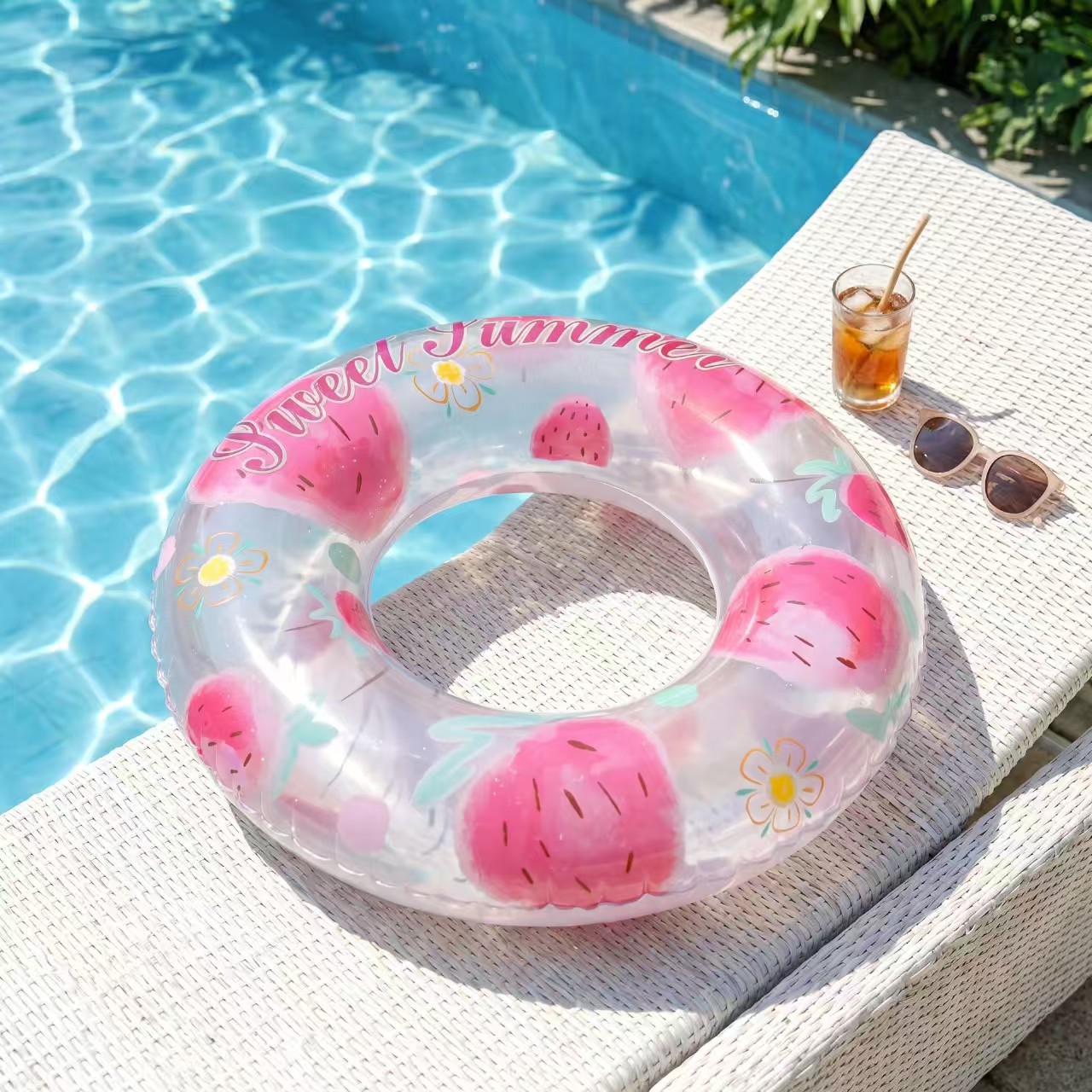 Nuevo anillo de natación para padres e hijos red retro doble bolsa de aire bajo la axila verde engrosado anillo flotante inflable al aire libre