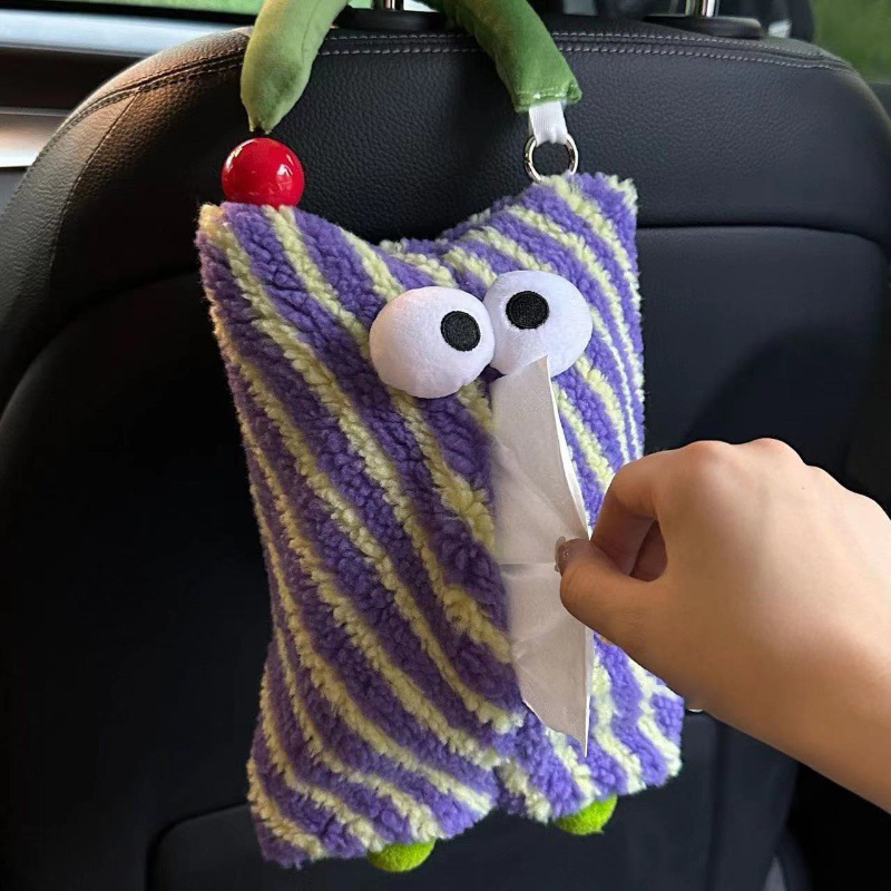 Caja de toallas de automóvil de alto valor facial de monstruos lindos extraños bolsas de toallas de automóvil caja de extracción de papel para almacenar regalos de corazón de niña