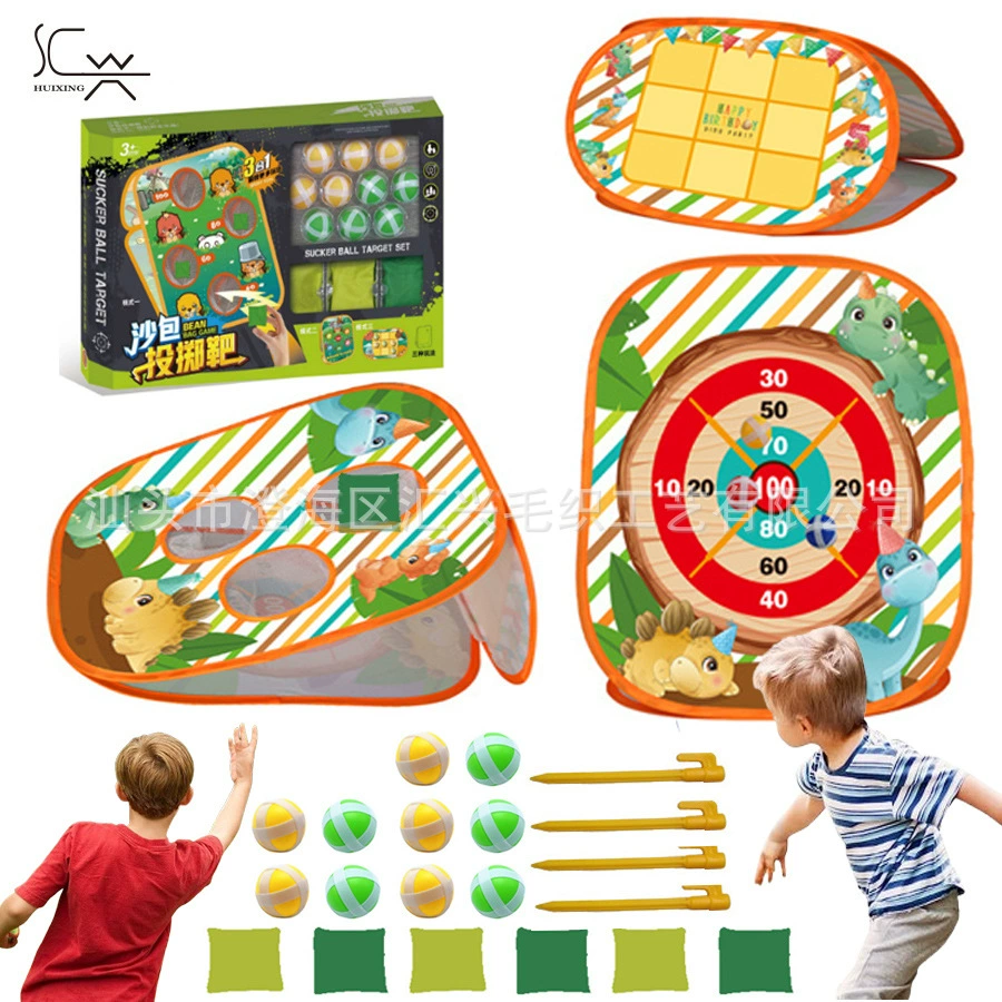 Игра в метание мешков с песком, мешок с фасолью 3-в-1, семейная интерактивная игрушка для детей в помещении и на открытом воздухе, игрушка для метания мешков с песком, шахматная доска, дартс