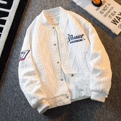 二重野球服男性春コート男性春秋アメリカ刺繍ゆるいカーディガンジャケット潮牌突撃服