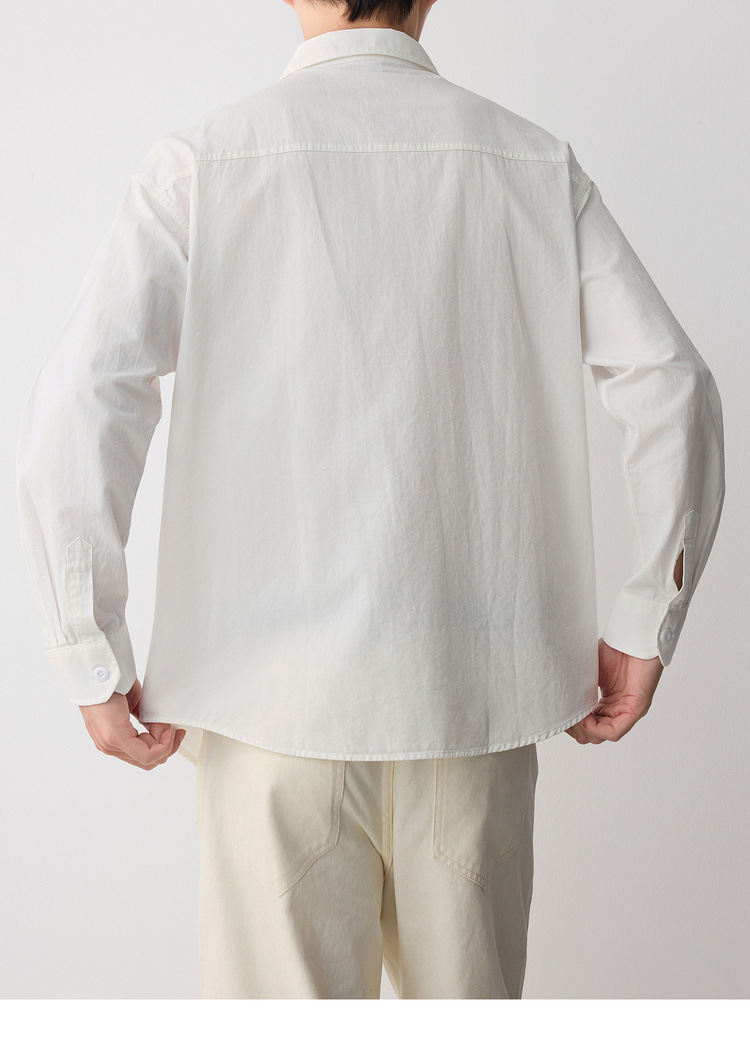 Áo sơ mi nam dài tay cotton trơn màu phong cách công sở — đen chi tiết 31