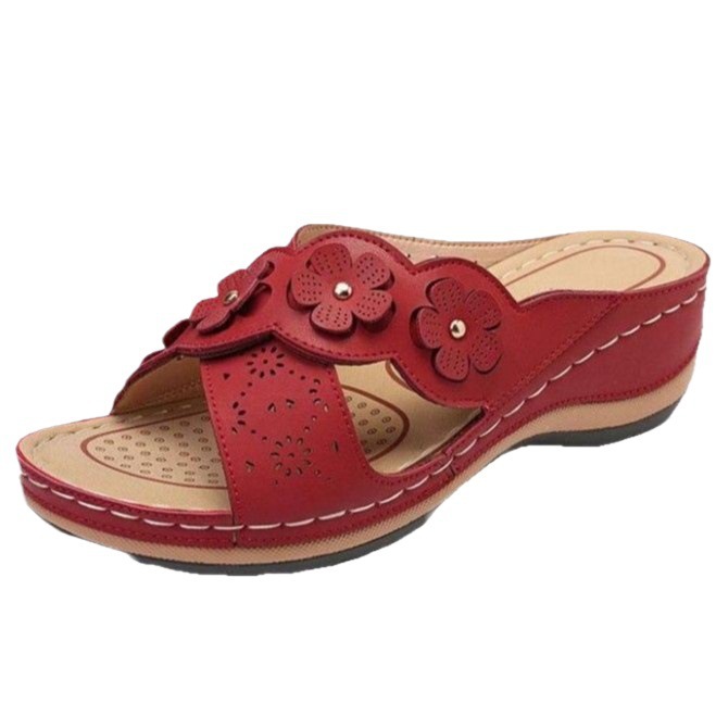 Women's Floral Cutout Wedge Sandals Retro Plus Size_vogvips.com