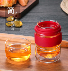 Multicolored Heat-resistant Glass Tea Separating Tea Cup Portable Cup High Borosilicate Glass Travel Cup Fast Cup Set