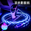 車載流光手機線數據線七彩跑馬燈Type-cLED快充電線發光多色