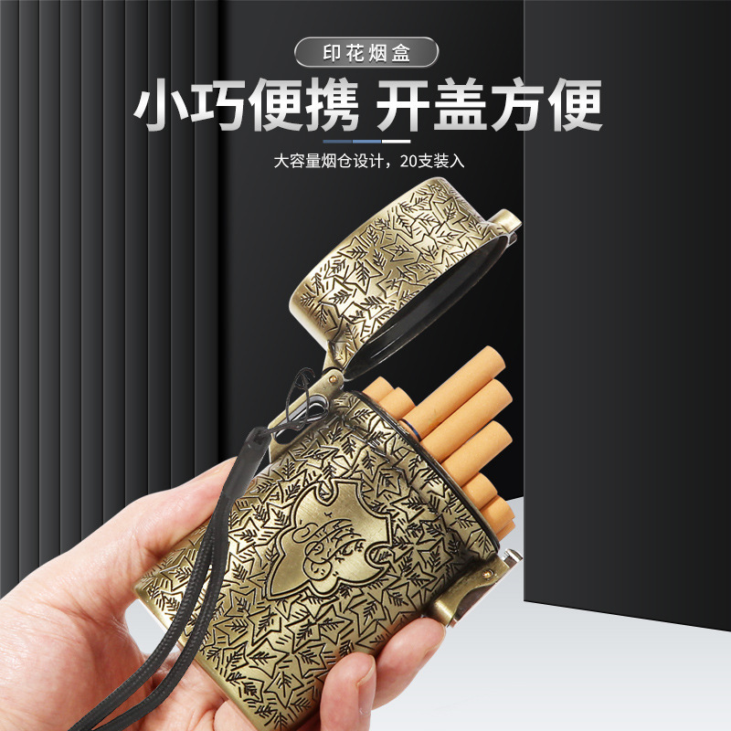 スポット卸売浴血ギャングシェルビーシガレットケース粗中細三目的金属シガレットケース 20 個粗いストラップ付き|undefined