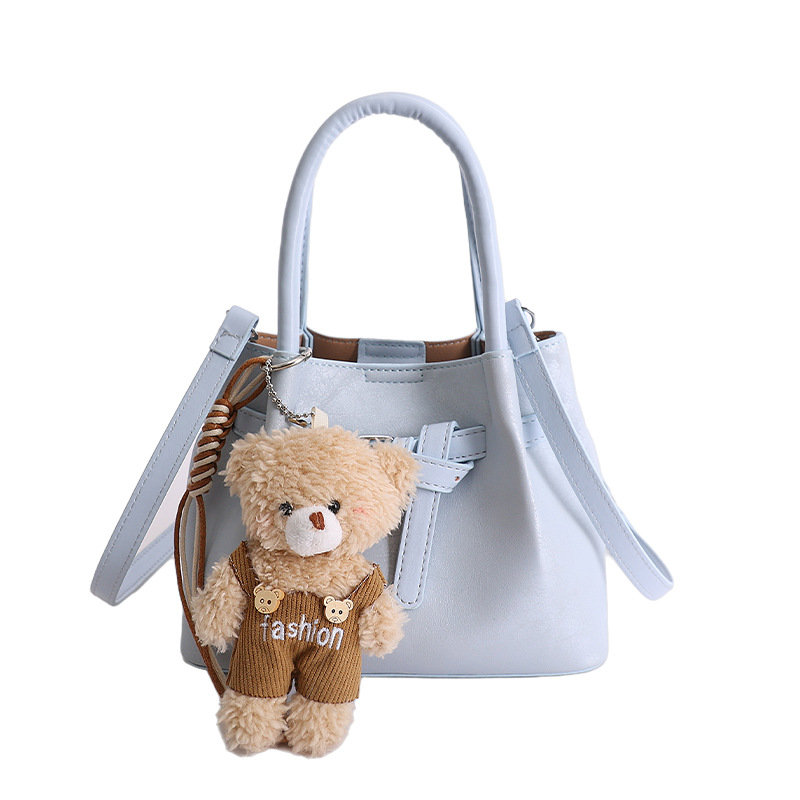Borsa a secchiello plissettata alla moda in tinta unita, borsa a mano semplice, borsa a tracolla versatile per i pendolari, borsa a tracolla_voghion.com
