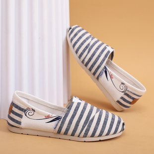 Mary Genuine Summer 2025 New Arrival Cloth Shoes Women's Canvas Slip-on Old Beijing Cloth Shoes Women's Fisherman Shoes Women