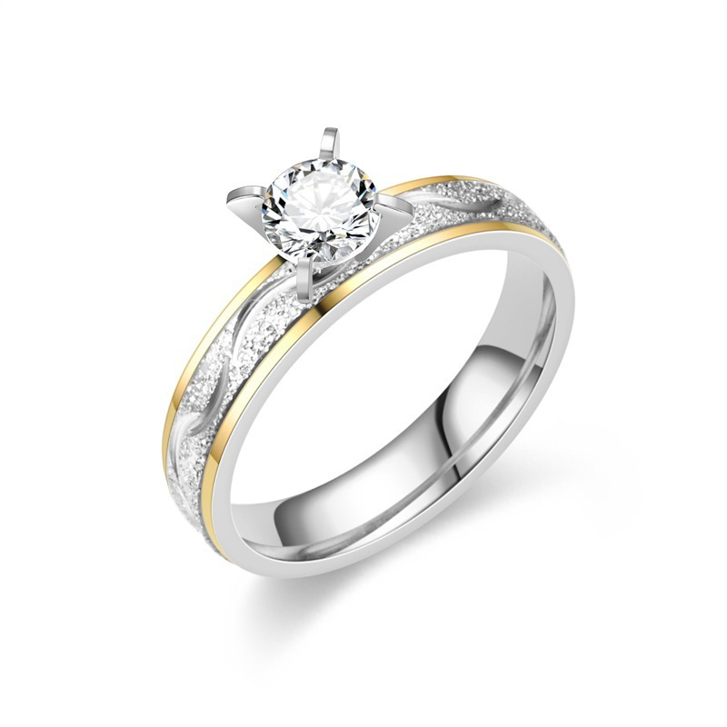 Anillo Doble para Parejas de Acero de Titanio, Resistente a la Decoloración
