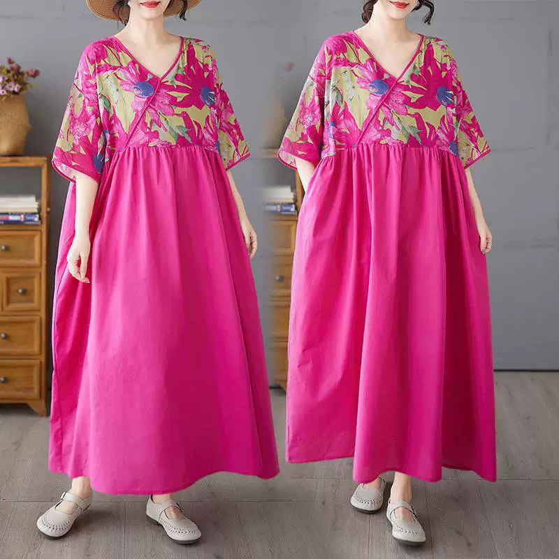 2025 Хлопок и льна Летний новый воротник в стиле ретро платье