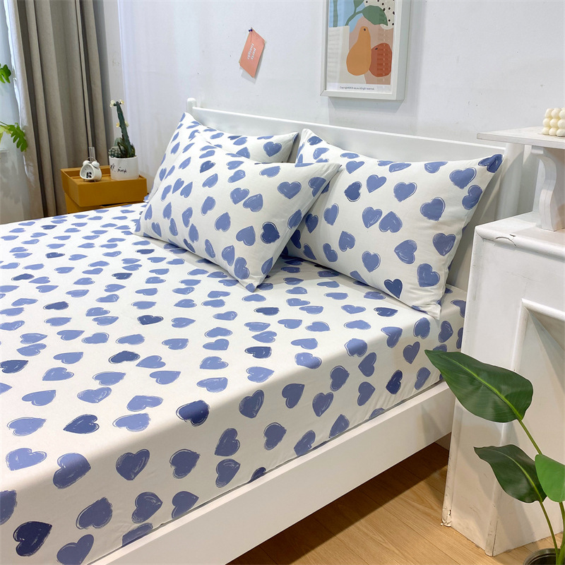 Pure cotton fitted sheet single piece Simmons protective cover non-slip mattress cover micro supply wholesale cotton bed bag children's bed cover