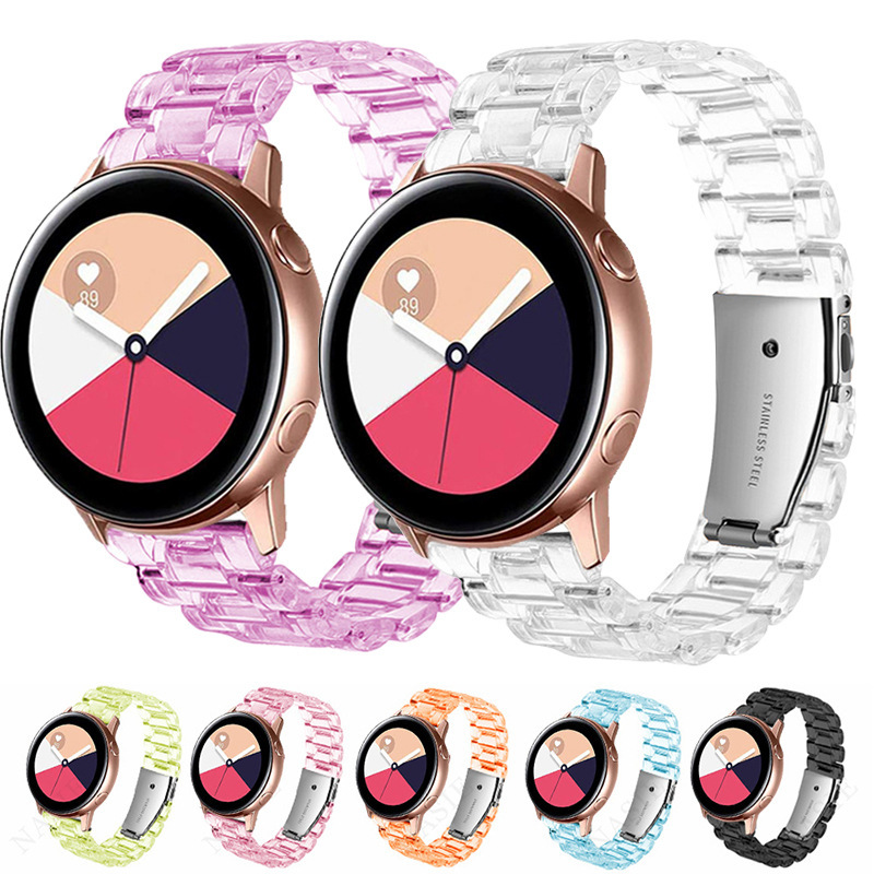 Suitable for Samsung Watch5 Transparent Glacier Resin Three-Bead Watch Strap 20Mm22Mm Huawei 4Pro/Gt4 Watch