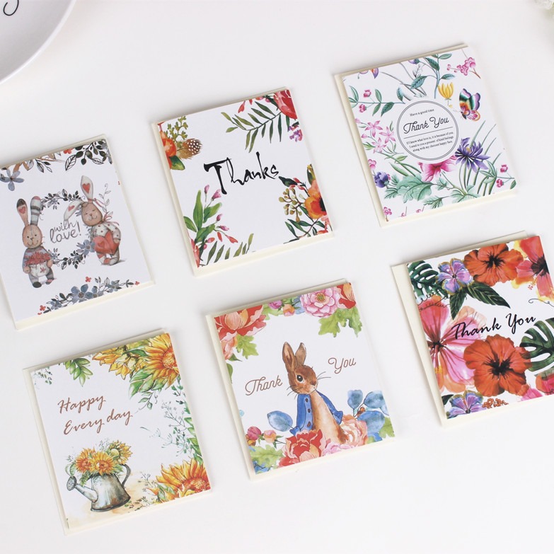 Tarjeta de felicitación de bendición de tarjeta pequeña de dibujos animados creativos de estilo coreano especial transfronterizo gracias Tarjeta de mensaje tarjeta de felicitación sobre