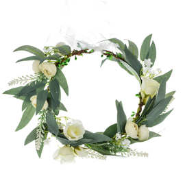 清新桉树叶绿植花冠 茶包发带森系婚礼超仙新娘花环写真外拍配饰
