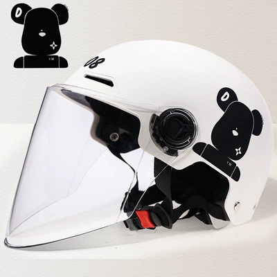Motosiklet kaskı (dəbilqə) – Helmet for Women, Winter Warm - 3c-summer-white-transparent-long-mirror-one-size-fits-all