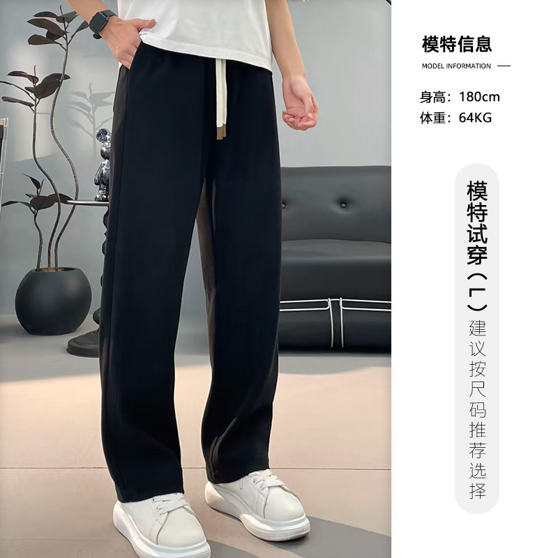 2025秋冬时尚潮流百搭直筒裤挺括有型休闲裤宽松美式男士休闲长裤|undefined