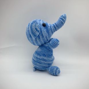 Hand-Crocheted and Hand-Knitted Cute Elephant Dolls, Hand-Dyed Thread Crocheted Animal Toys