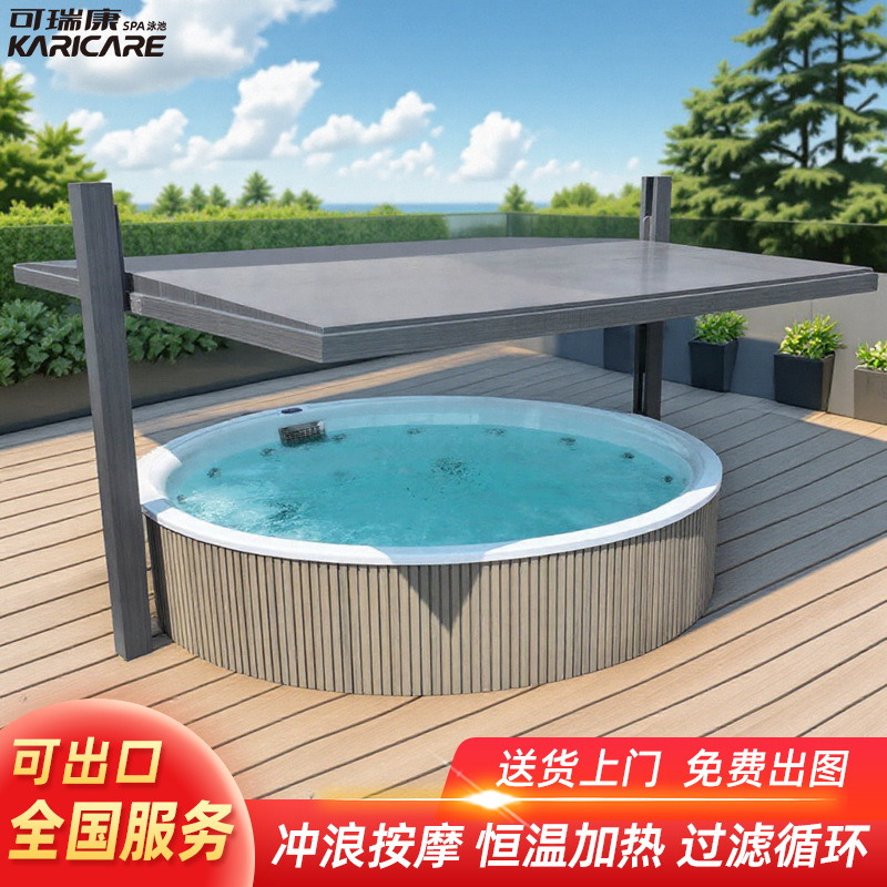 Villas al aire libre jacuzzi piscina de spa acrílico inteligente calefacción de temperatura constante spa alojamiento residencial surf piscina de burbuja