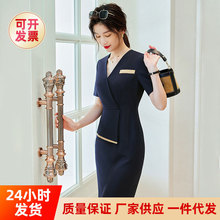 职场通勤连衣裙夏季修身气质上班工作服职业连衣裙珠宝店工作服
