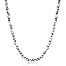 316不锈钢方珍珠项链钛钢嘻哈饰品ins配链3MM粗链批发diy配件