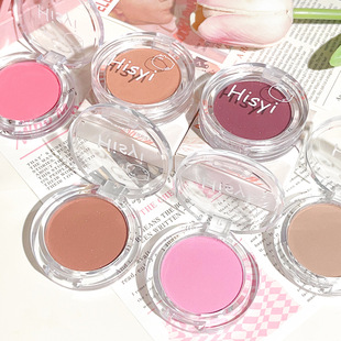 HISYI soft mist slightly tipsy blush matte fine flash natural color makeup pure sweet milk monochrome blush plate