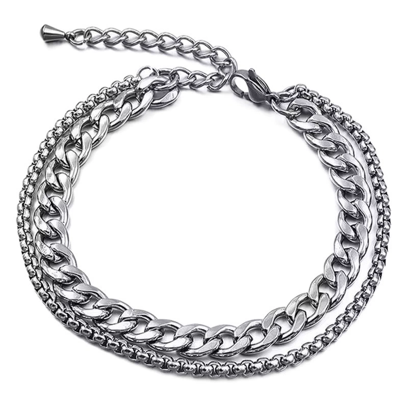 Европейские и американские трансграничные простые браслеты из титановой стали в стиле Харадзюку, холодный стиль, хип-хоп, невыцветающие аксессуары для ног для пар, модные мужские аксессуары