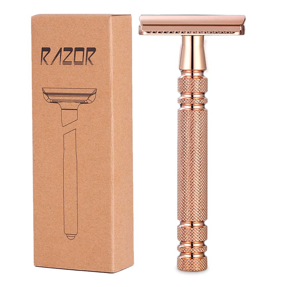 Popular Manual Razor with Platinum Double-Sided Blades, Safety Razor, Traditional Shaving Razor for Home Use