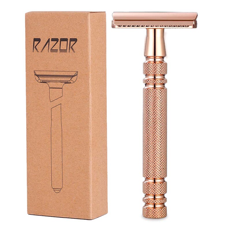 Popular Manual Razor with Platinum Double-Sided Blades, Safety Razor, Traditional Shaving Razor for Home Use