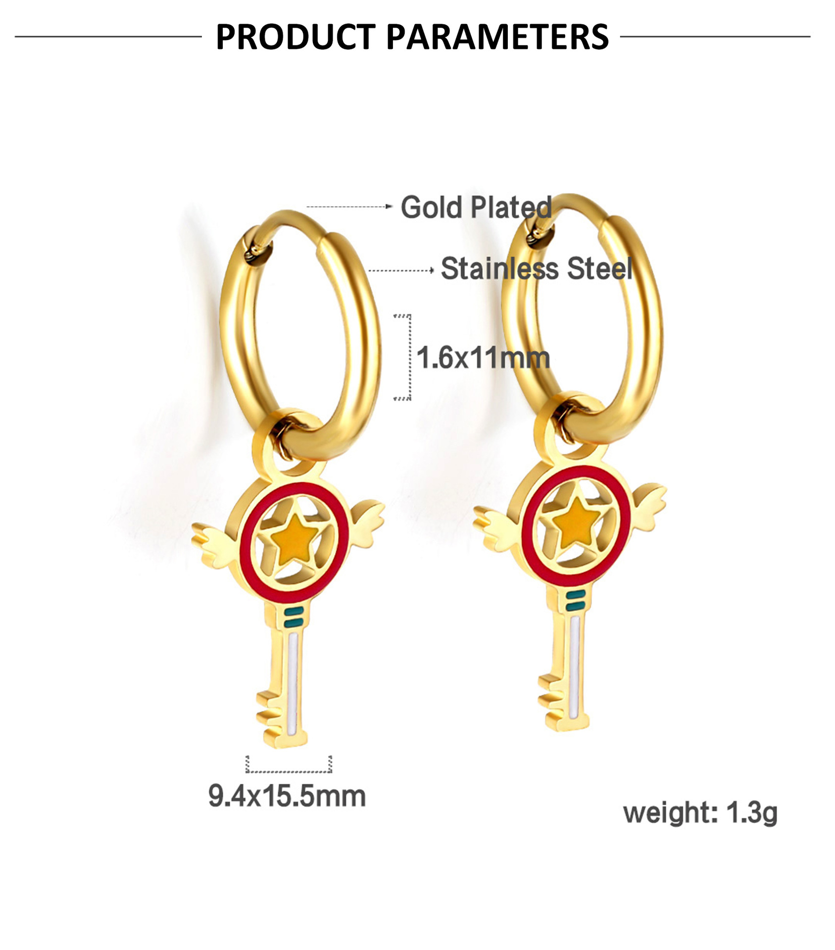1 Pair Quantity 1 Pair Simple Style Classic Style Daisy Plating 304 Stainless Steel Drop Earrings