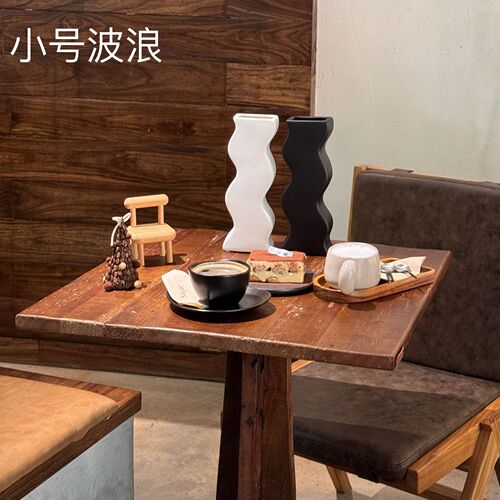 Ins Cross-border Sanding Curved Wave Ceramic Vase Minimalist Nordic Decor Yedong Chaozhou Manufacturer Wholesale Antique