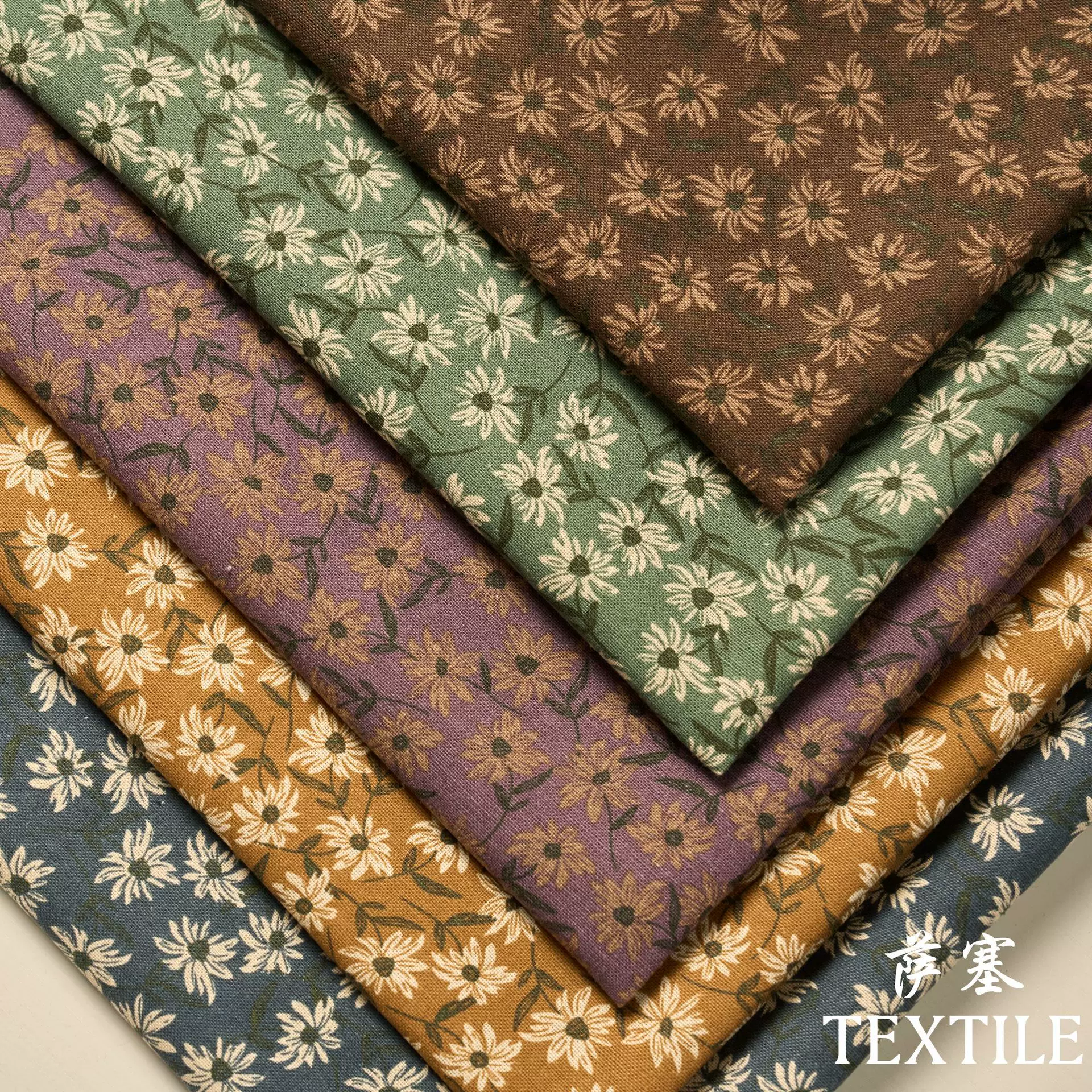 棉麻数码印花布料  碎花布料田园风布料碎花裙子连衣裙布